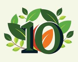 Leaf Number 10 illustration vector