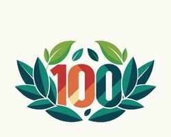 Leaf Number 100 illustration vector