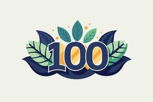 Leaf Number 100 illustration vector