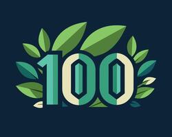 Leaf Number 100 illustration vector