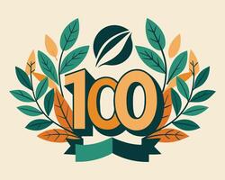 Leaf Number 100 illustration vector