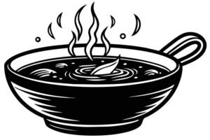 Hot Soup Bowl Plate design vector