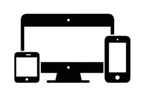 Electronic devices with white blank screens - computer monitor design vector