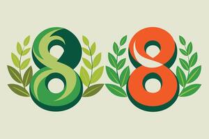 Leaf Number 8 illustration vector