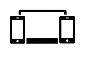 Electronic devices with white blank screens - computer monitor design vector