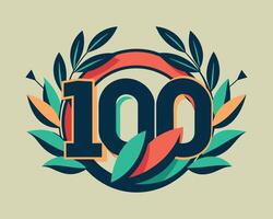 Leaf Number 100 illustration vector