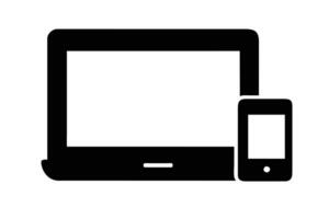 Electronic devices with white blank screens - computer monitor design vector