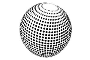 Dotted orb design element on black vector