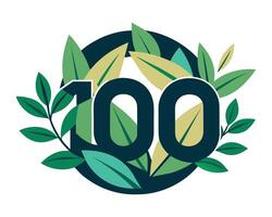 Leaf Number 100 illustration vector