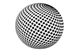 Dotted orb design element on black vector