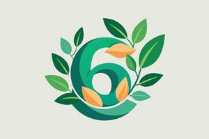 Leaf Number 6 illustration vector