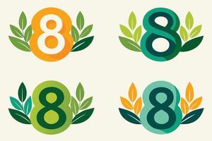 Leaf Number 8 illustration vector