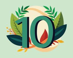 Leaf Number 10 illustration vector