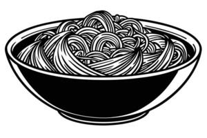 Hand drawn bowl of noodles design vector