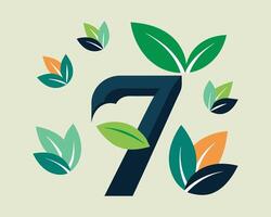 Leaf Number 7 illustration vector