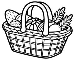 Fruit basket illustration drawing design vector