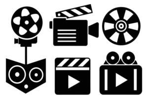 Camera recorder film icon symbol set vector