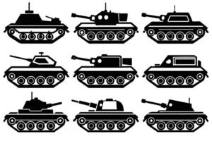 Military transport pattern with a different tanks model vector