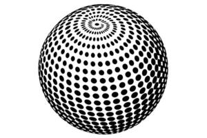 Dotted orb design element on black vector