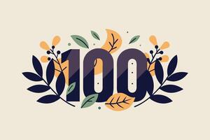 Leaf Number 100 illustration vector