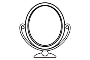espejo marco mano dibujado ilustración diseño vector