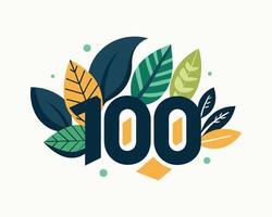 Leaf Number 100 illustration vector