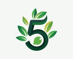 Leaf Number 5 illustration vector