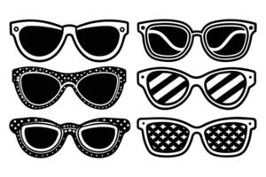 Sunglasses black hand drawn sketch design vector