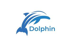 Dolphin modern logo design vector
