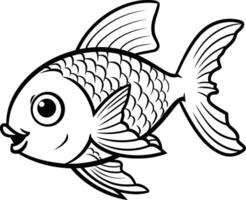 linda pescado icono. dibujos animados ilustración de linda pescado icono para web vector