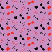 heart and sunglasses multicolored pattern. textile design vector