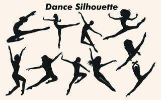 Flat design dancer silhouette vector