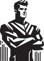 Black silhouette of a superhero gym man vector