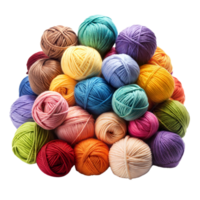 Colorful Array of Yarn Balls Neatly Arranged on a Transparent Background png