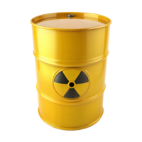 Bright Yellow Radioactive Material Storage Barrel Against Transparent Background png