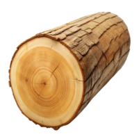 Close-Up of Tree Log With Bark and Growth Rings on Transparent Background png