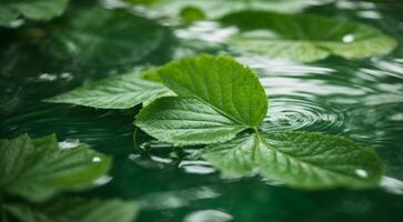 Rain drops on a leaf photo