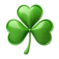 Glittering Green Shamrock Icon Isolated on Transparent Background for St. Patricks Day png