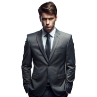 Confident Young Businessman Standing With Hands in Pockets in Studio Setting png