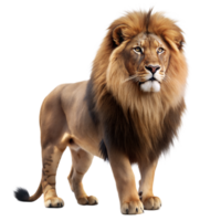 Majestic Lion Standing on Transparent Background in High Detail png