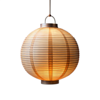 Elegant Hanging Paper Lantern With Warm Light Indoors During Evening png