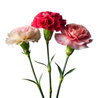 Three Carnations on Transparent Background png