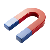 Red and Blue U-Shaped Magnet on a Transparent Background in High Quality Image png