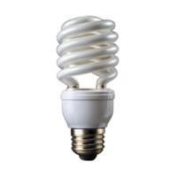 Energy-Efficient Spiral Compact Fluorescent Light Bulb on Transparent Background png