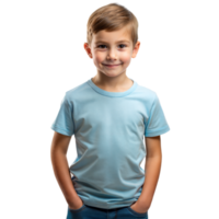 Smiling Young Boy Standing Confidently With Hands on Hips in Studio Setting png