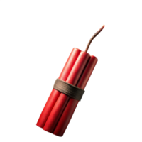 Red Dynamite Sticks With Fuse Isolated on Transparent Background in Daylight png