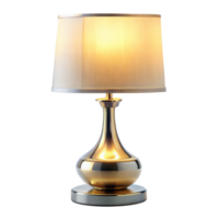 Gold Lamp With Beige Shade on Transparent Background png