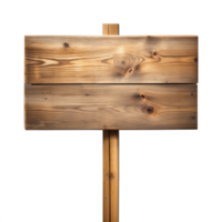 Wooden Signboard on a Stand Isolated Against a Transparent Background png