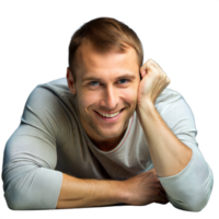 Smiling Man Relaxing In Casual Outfit During Daytime Indoors On Transparent Background png