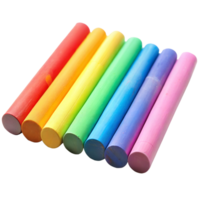 Set of Colored Chalk Sticks on Transparent Background png